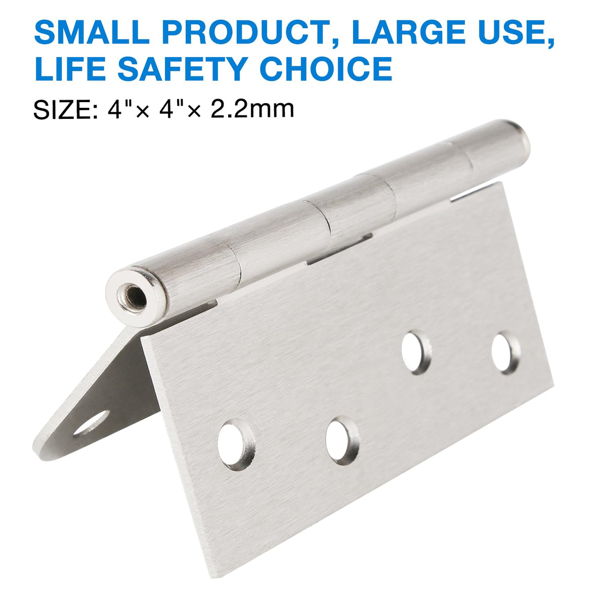 6 Pack Brushed Nickel Door Hinges 4" Square Rounded & 5/8" Radius Corners