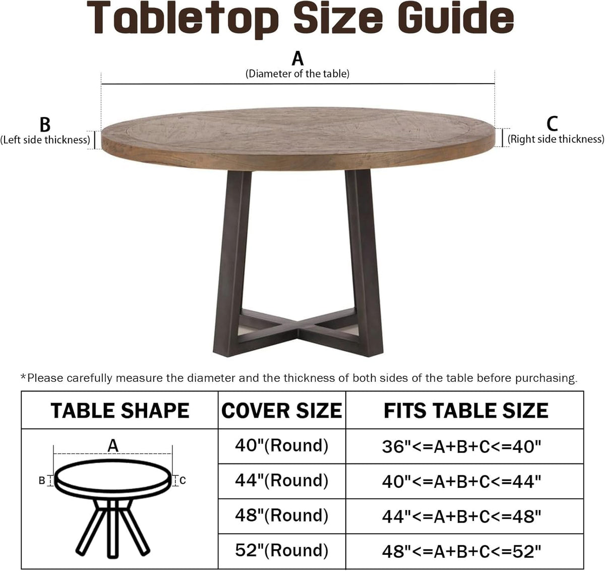 Christmas Round Fitted Tablecloth Best for 44"-48" Xmas Holly Pinecone Table Cloth Elastic Edge Waterproof Stain