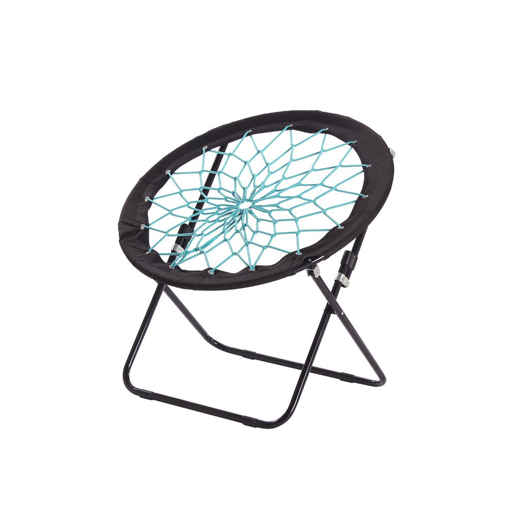 Bunjo Bungee Dish Chair - Versatile Folding Chair with Fun Bouncy Design - Circle Web Chair for Room Garden Dorm