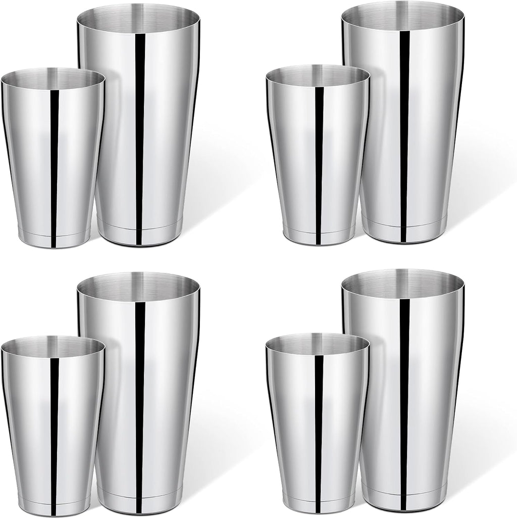 Cocktail Shaker Boston Shaker Set Professional Bartender Kit Bar Stainless Steel Drink Shaker Bartending - Set of 8