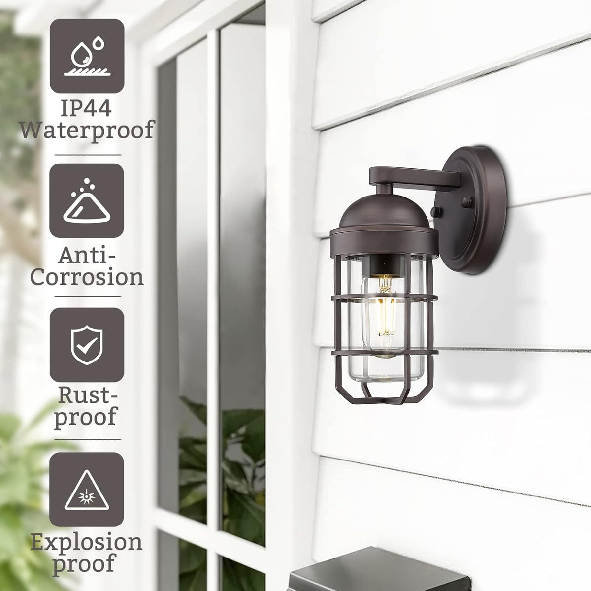 Farmhouse Outdoor Wall Light for House Porch, Vintage Exterior Wall Lantern
