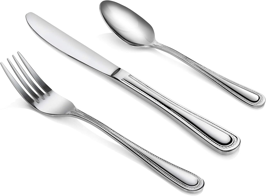 Bead Pattern Stainless Steel Flatware, 36-Piece