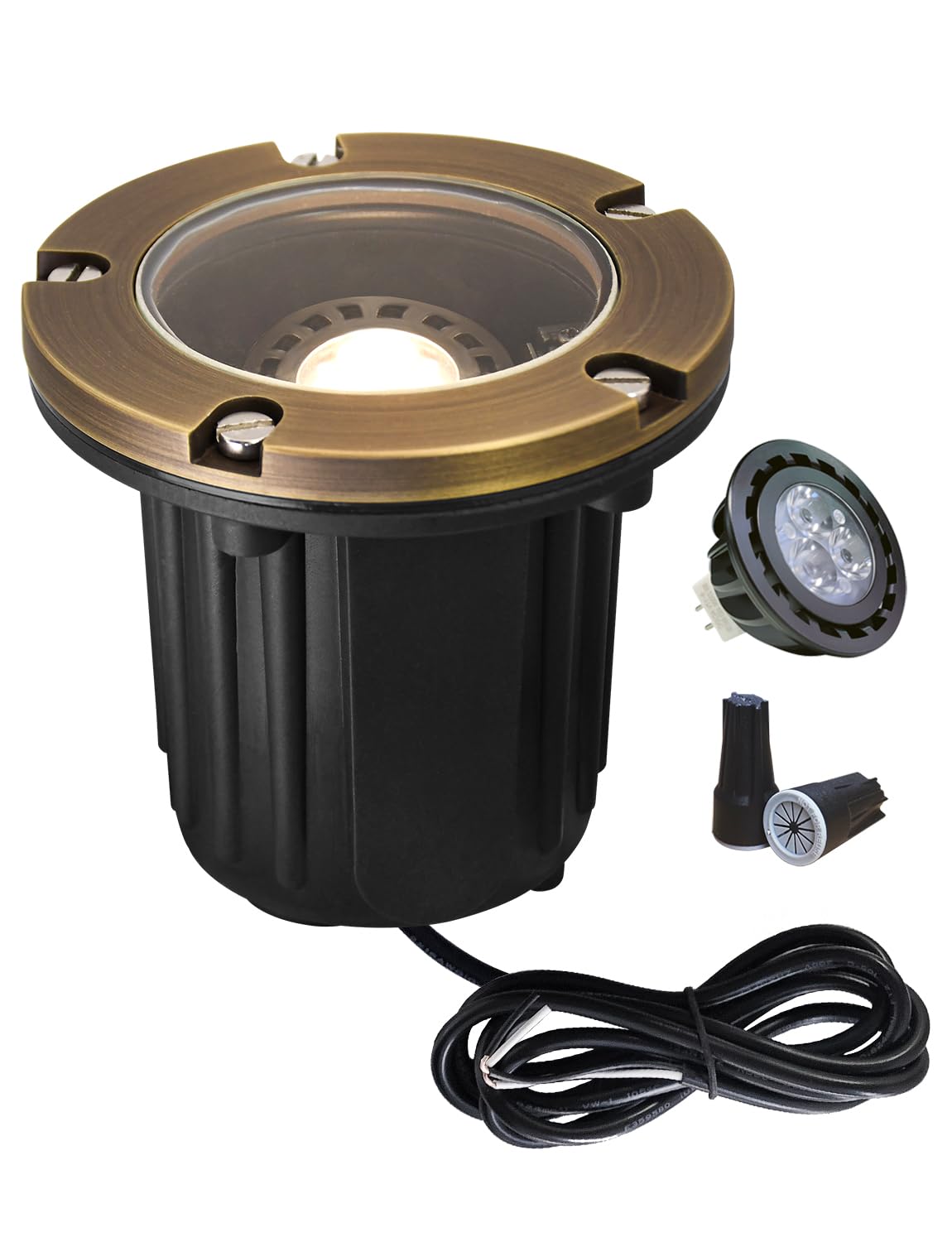 Low Voltage Landscape Well Lights, (φ126 mm) Brass Top Cover