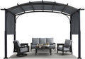 10x12ft Outdoor Retractable Pergola with Sun Shade Canopy Patio Metal Garden Pergola,Dark Grey
