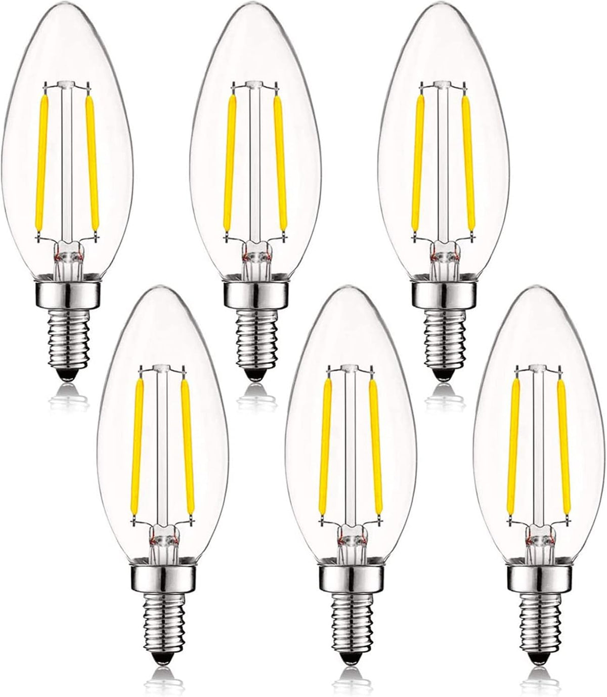 E12 Candelabra Bulb 25 Watt Equivalent E12 LED Bulb 2W 2700K