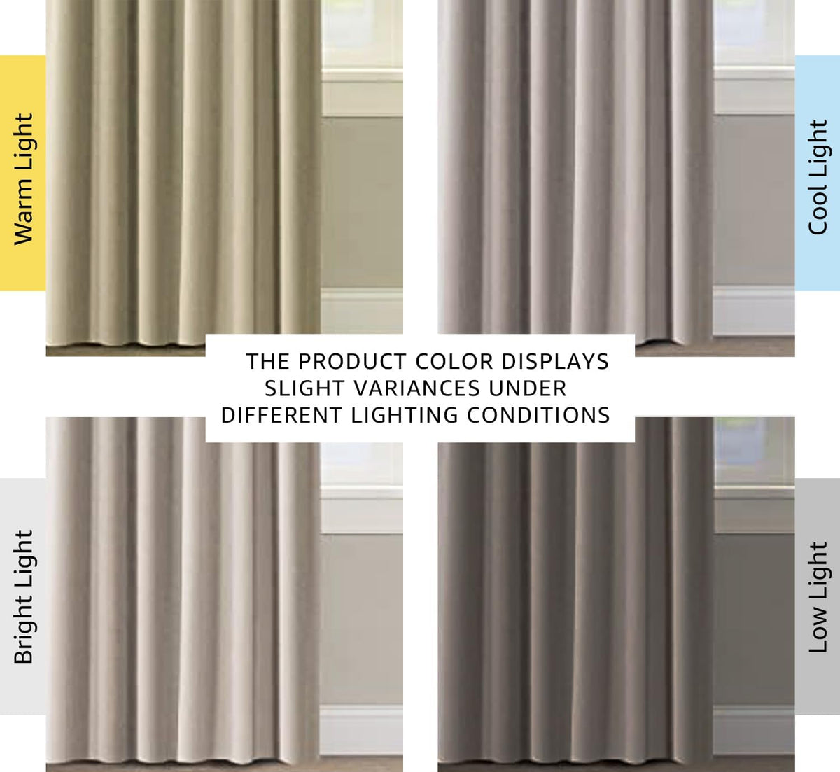 100% Blackout Curtains (Set of 2 Panels) for Bedroom with Black Liner Full Room Darkening Curtains Thermal Insulated Back
