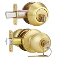 3 Pack Satin Brass Entry Door Locksets with Deadbolt