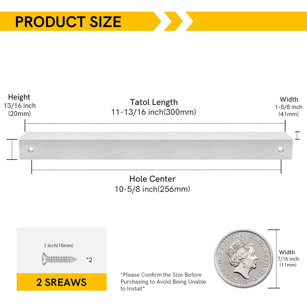 Drawer Handles Brushed Nickel Cabinet Pulls 10 inch 10 Pack, Finger Pulls for Cabinet Edge Pulls, Aluminum Alloy