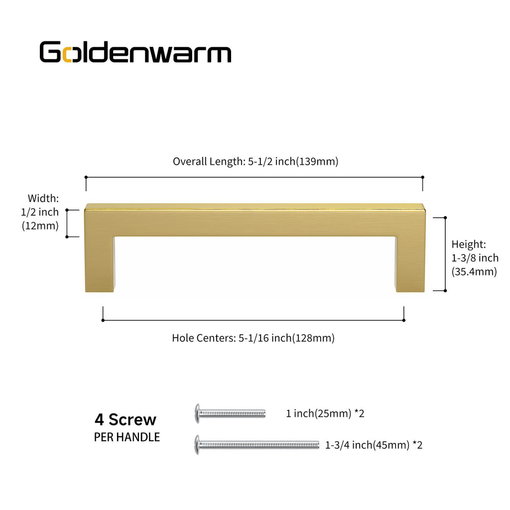 150 Pack 5 Inch Gold Cabinet Handles Brushed Gold Cabinet Pulls