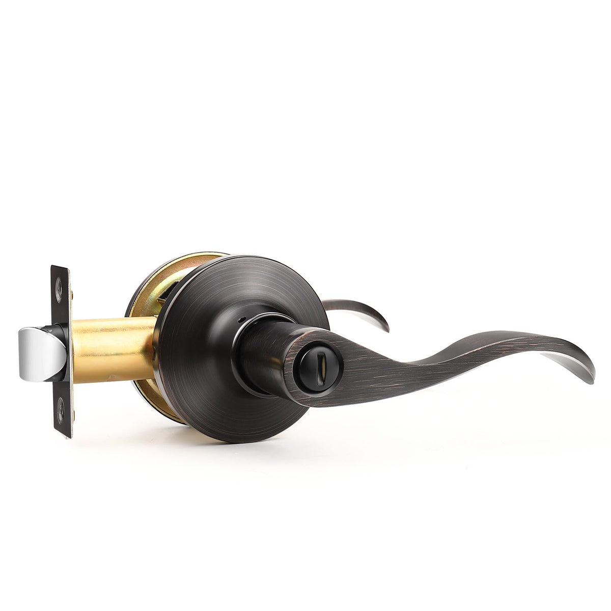 1 Pack Privacy Door Handles Interior Oil Rubbed Bronze Door Handles Bathroom Privacy Door Levers Keyless Door Hardware