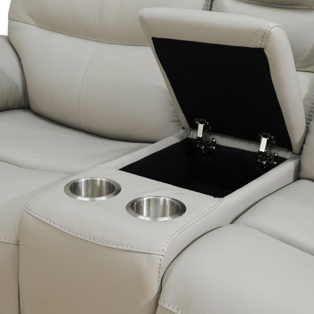 Electric Power Recliner Loveseat Genuine Breathing Leather Recliner Couch 2-Seater, Comfy Wide Lazy Top Grain Leather