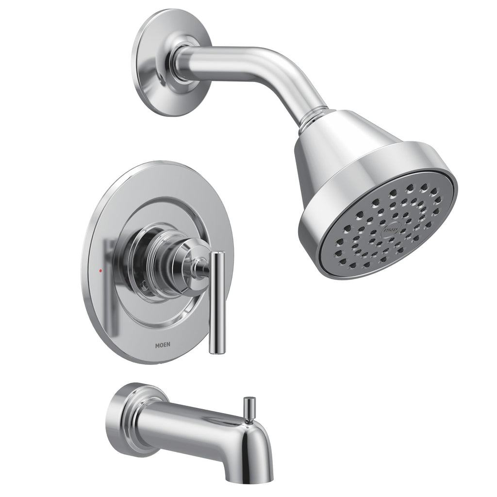Gibson Chrome Pressure Balancing Eco-Performance Showerhead, Shower Handle, and Tub Spout, Posi-Temp Valve Required