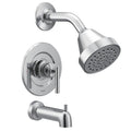Gibson Chrome Pressure Balancing Eco-Performance Showerhead, Shower Handle, and Tub Spout, Posi-Temp Valve Required