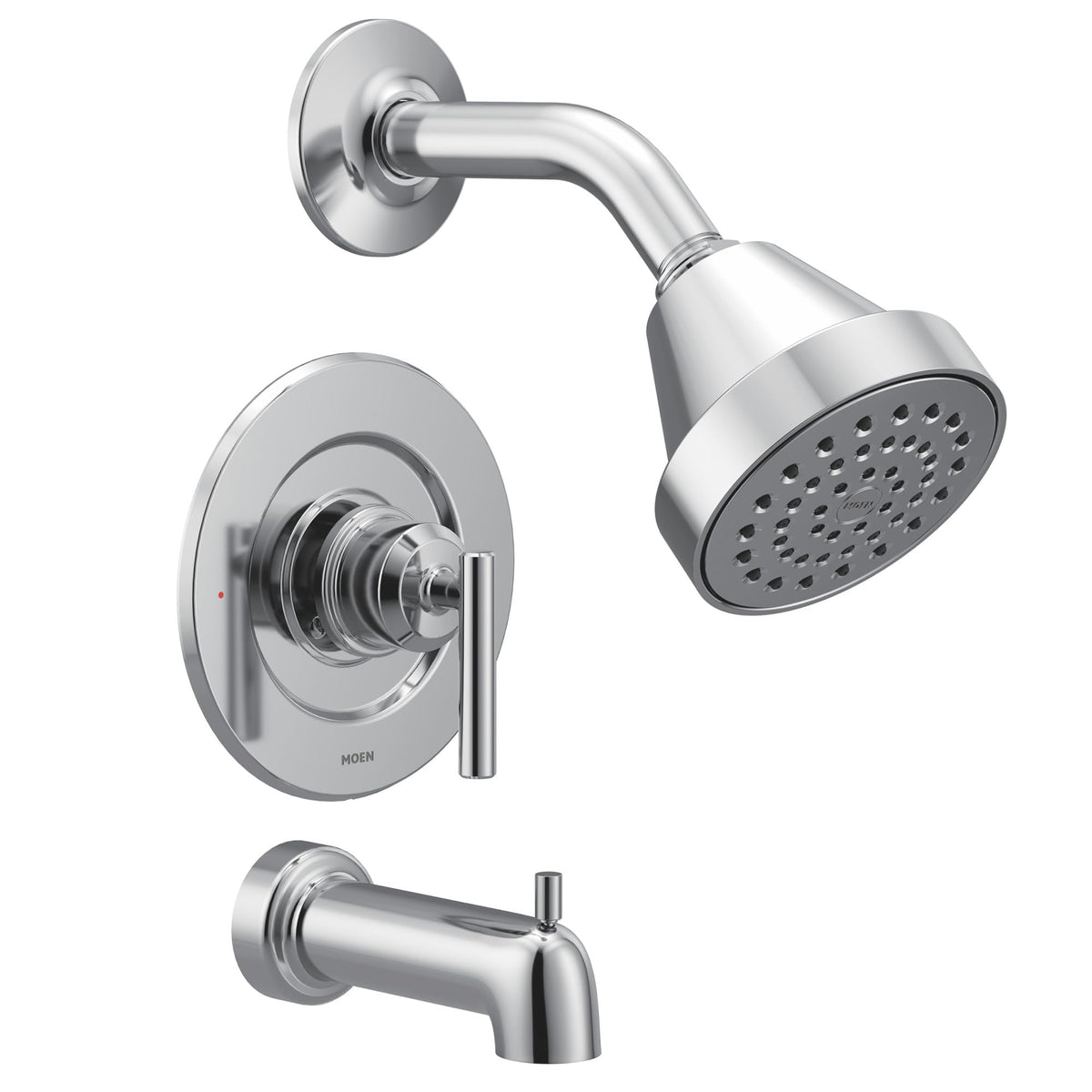 Gibson Chrome Pressure Balancing Eco-Performance Showerhead, Shower Handle, and Tub Spout, Posi-Temp Valve Required