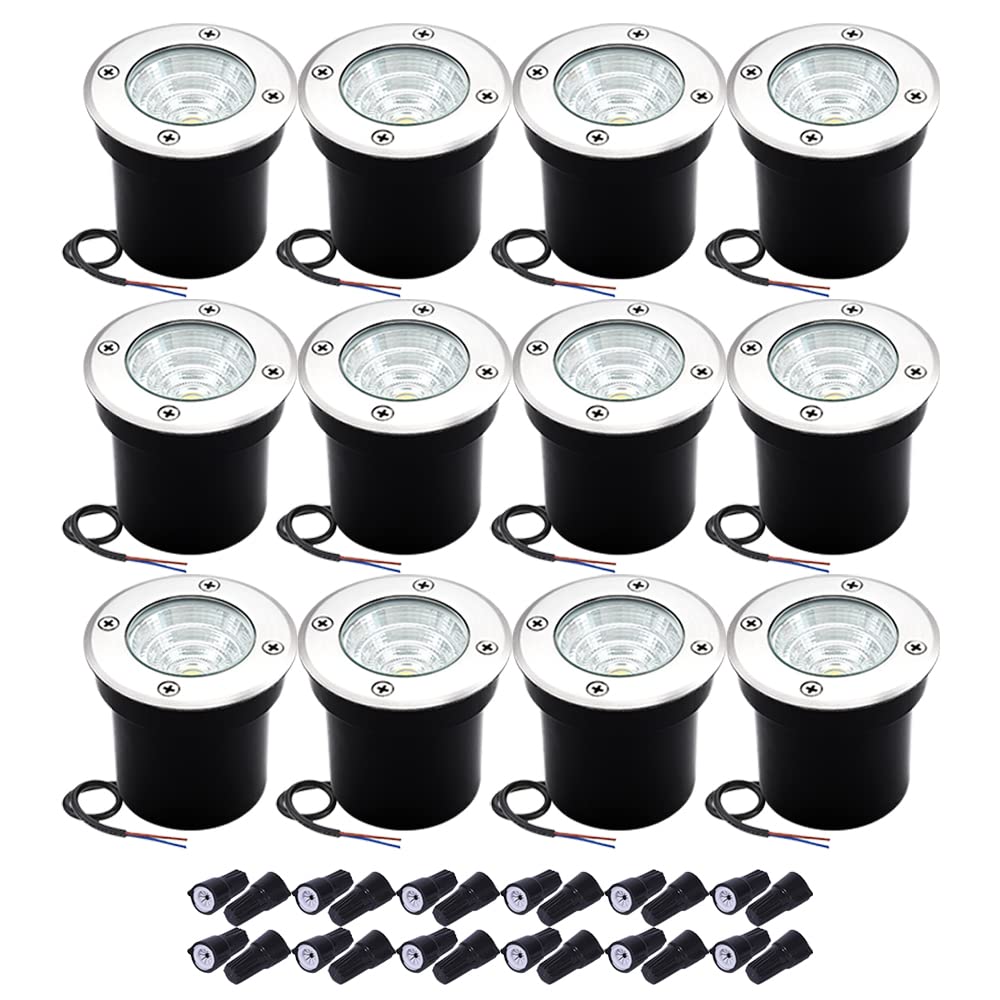 Well Lights LED Low Voltage Landscape Lights, Outdoor In Ground Light 12V-24V 5W Warm White 3000K, IP65