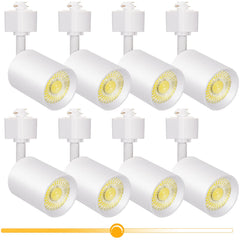 10W Dimmable LED Track Lighting Heads H Type, White, Pack of 8