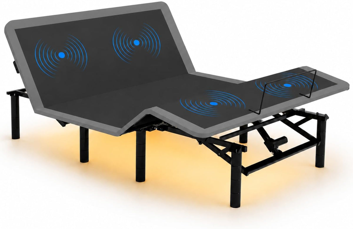 Queen Adjustable Bed Frame Base with Massage and Remote
