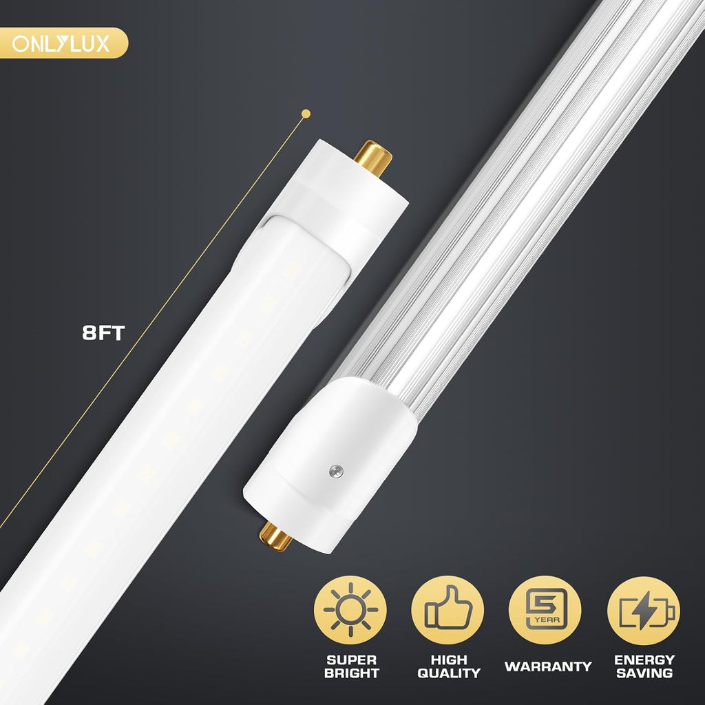8 Foot Led Bulbs T8 T12 LED 8ft Tube Light 6000K 40W 10 Pack