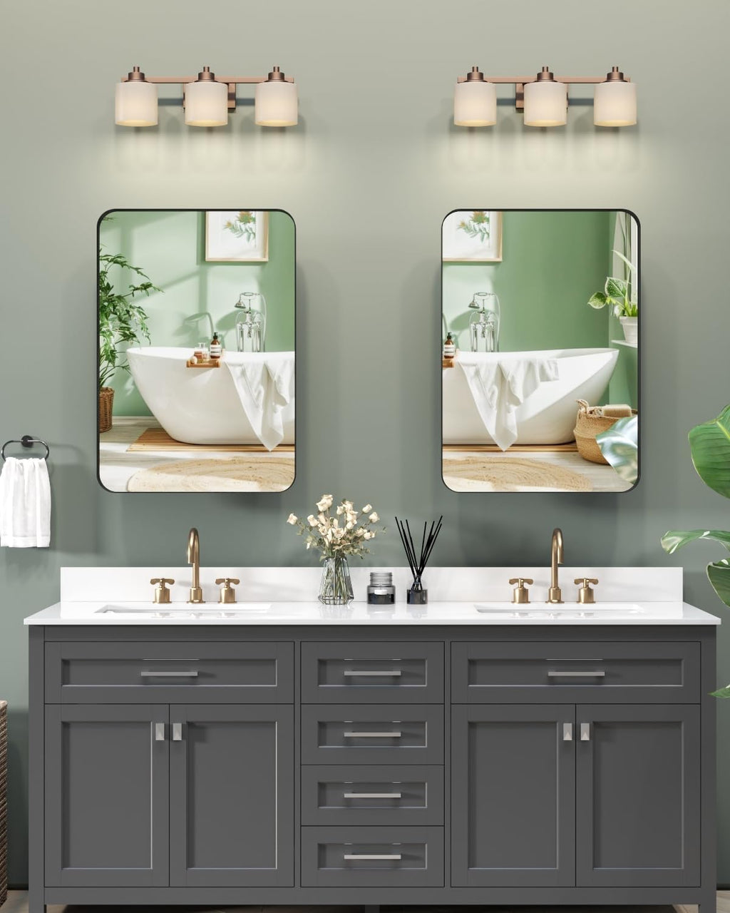 16"x24" Black Medicine Cabinet Mirror , Reversible Installation | Surface & Recessed Mount Medicine Cabinet Mirror