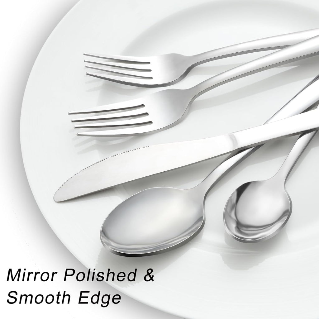 73-Piece Silverware Set with Organizer - Heavy Duty Stainless Steel Flatware Set Service for 12, Cutlery Utensil Sets