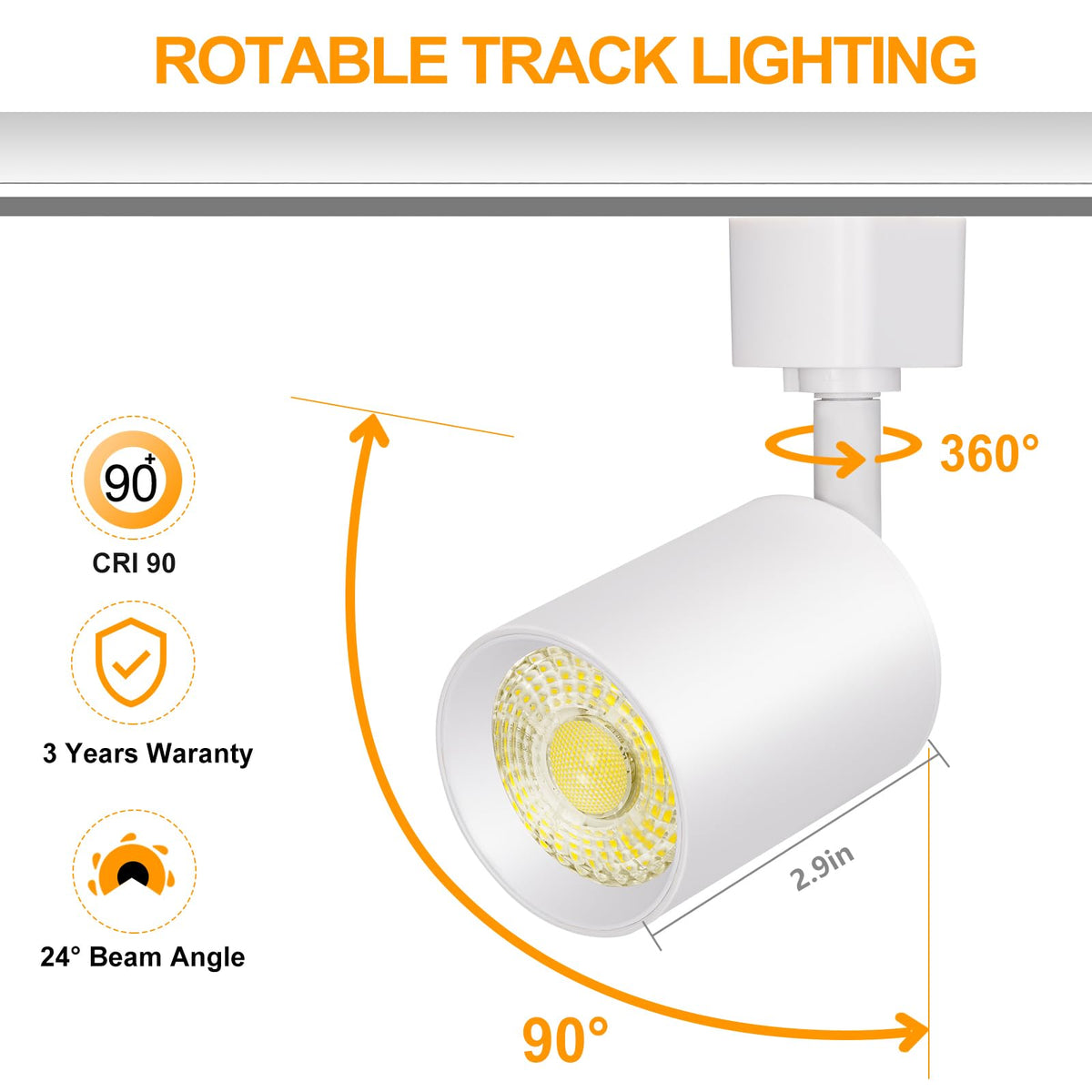 LED Track Lighting Kit with 6.6FT H Type Track Rails White