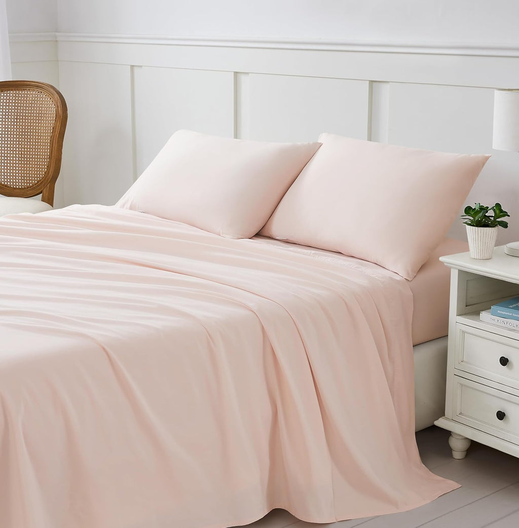 Closet Luxury Cotton Blend 4-Piece Sheet Set, Blush