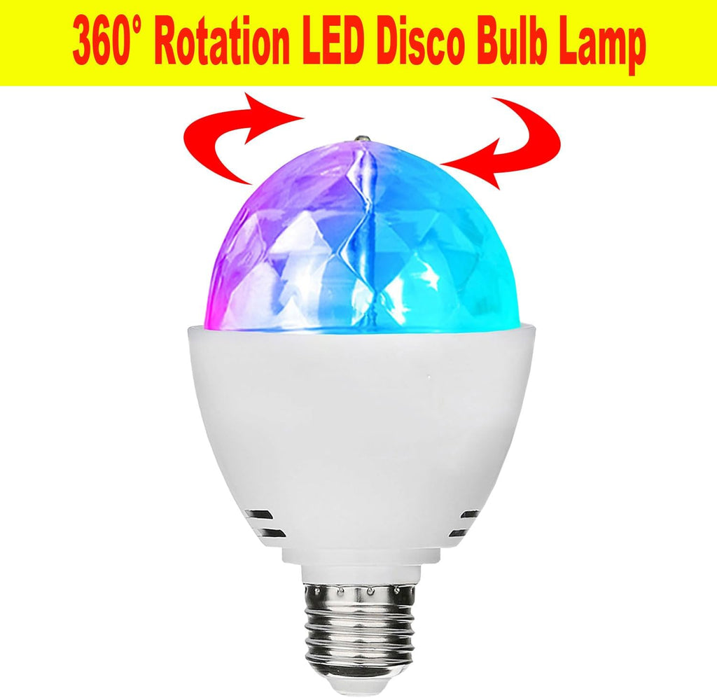 LED Light Bulb, Sound Activated Rotating Magic Light Colorful Disco Light Bulb, Strobe AC 85-265V E26/E27 RGB