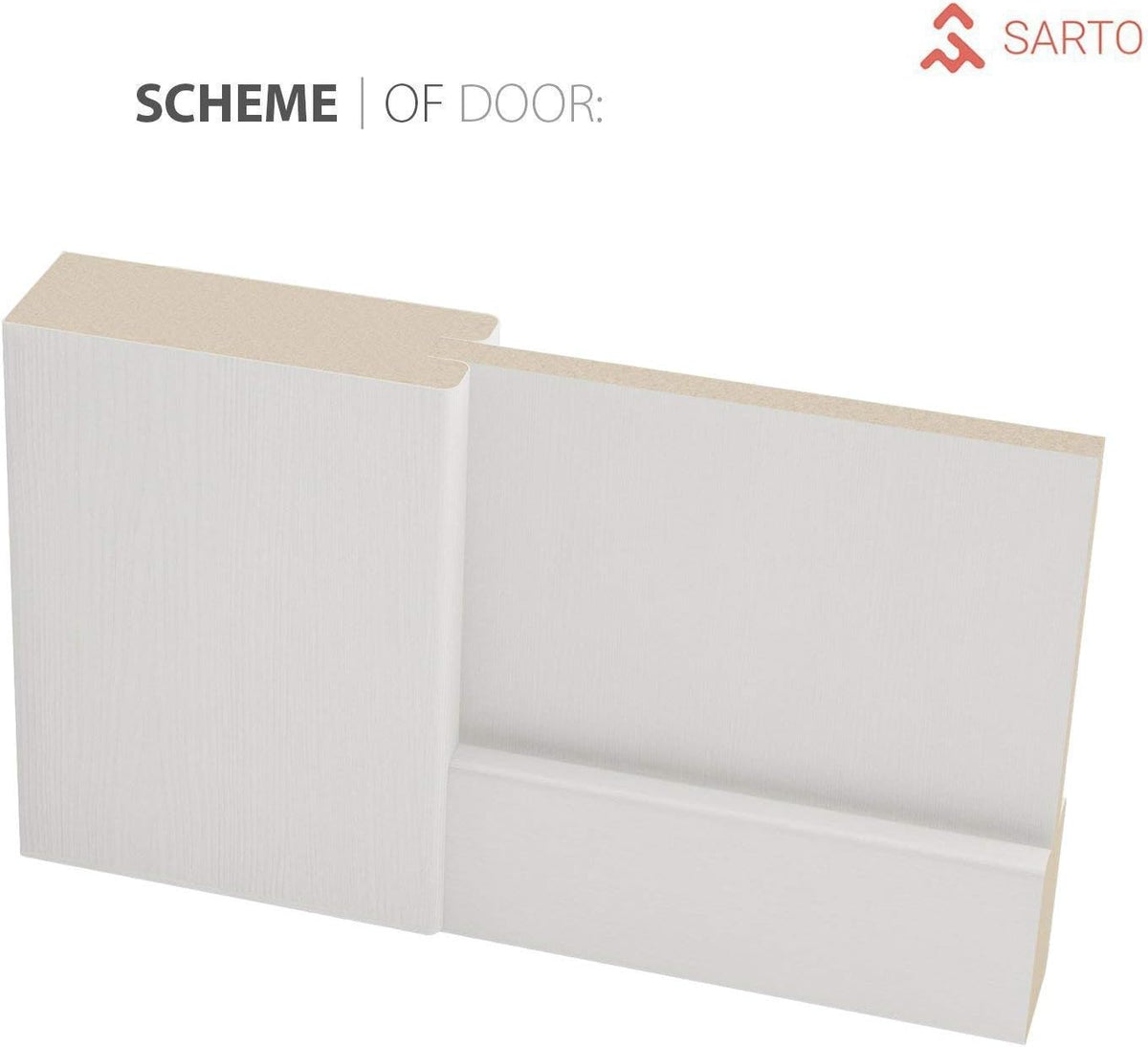 Modern Pocket Door 32 x 84 with Frames | Quadro 4111 White Ash | Kit Trims Rail Hardware | Solid MDF Interior Bedroom