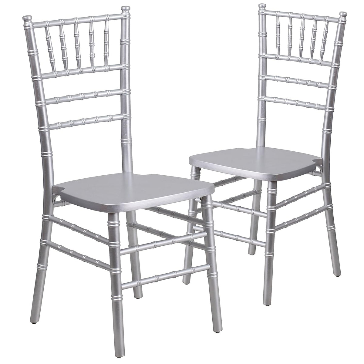 2 Pack HERCULES Series Silver Wood Chiavari Chair