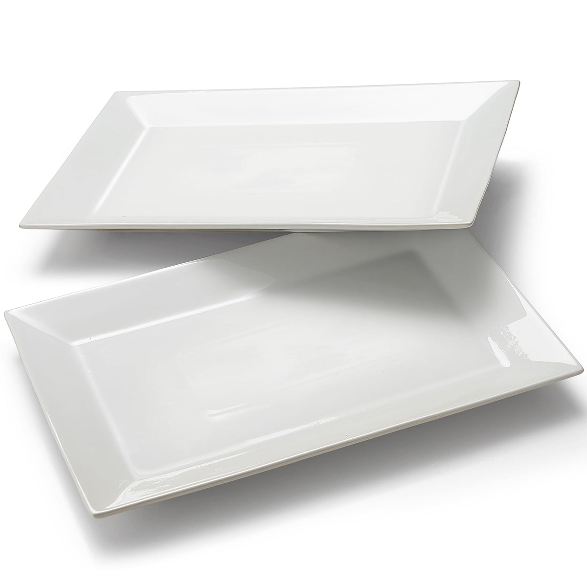 18" x 12" Large Serving Platters Set of 2, Porcelain Serving Trays