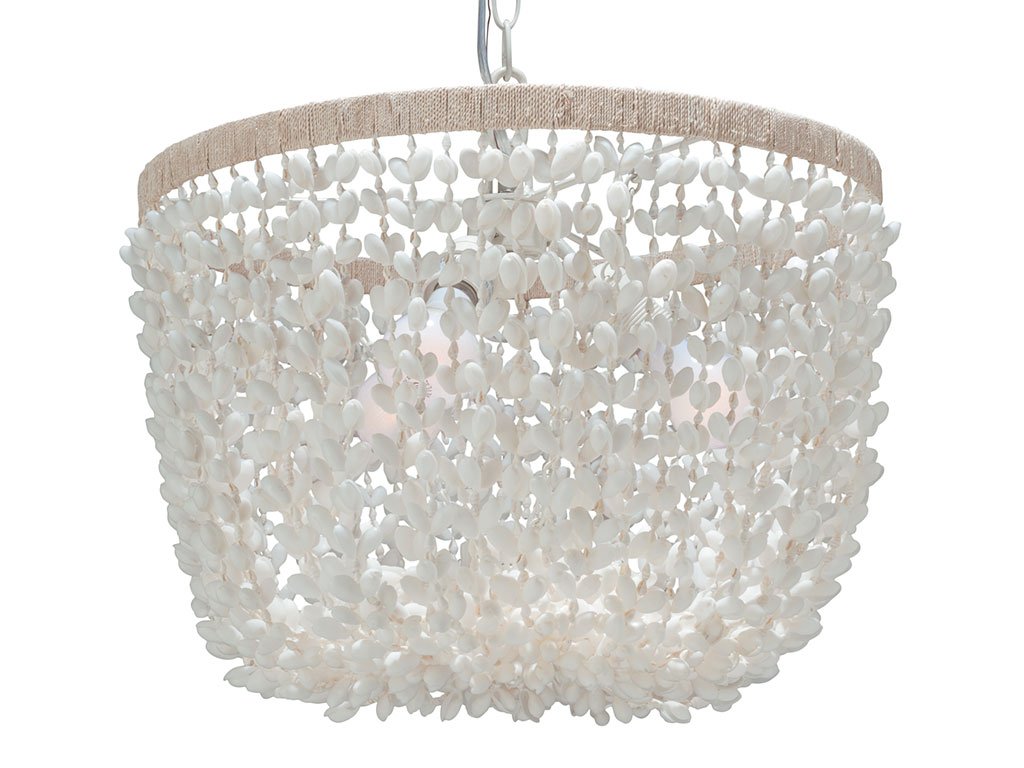 Inspired Nelson Style Inverted Pendant Lamp, Bubble Seashell, White