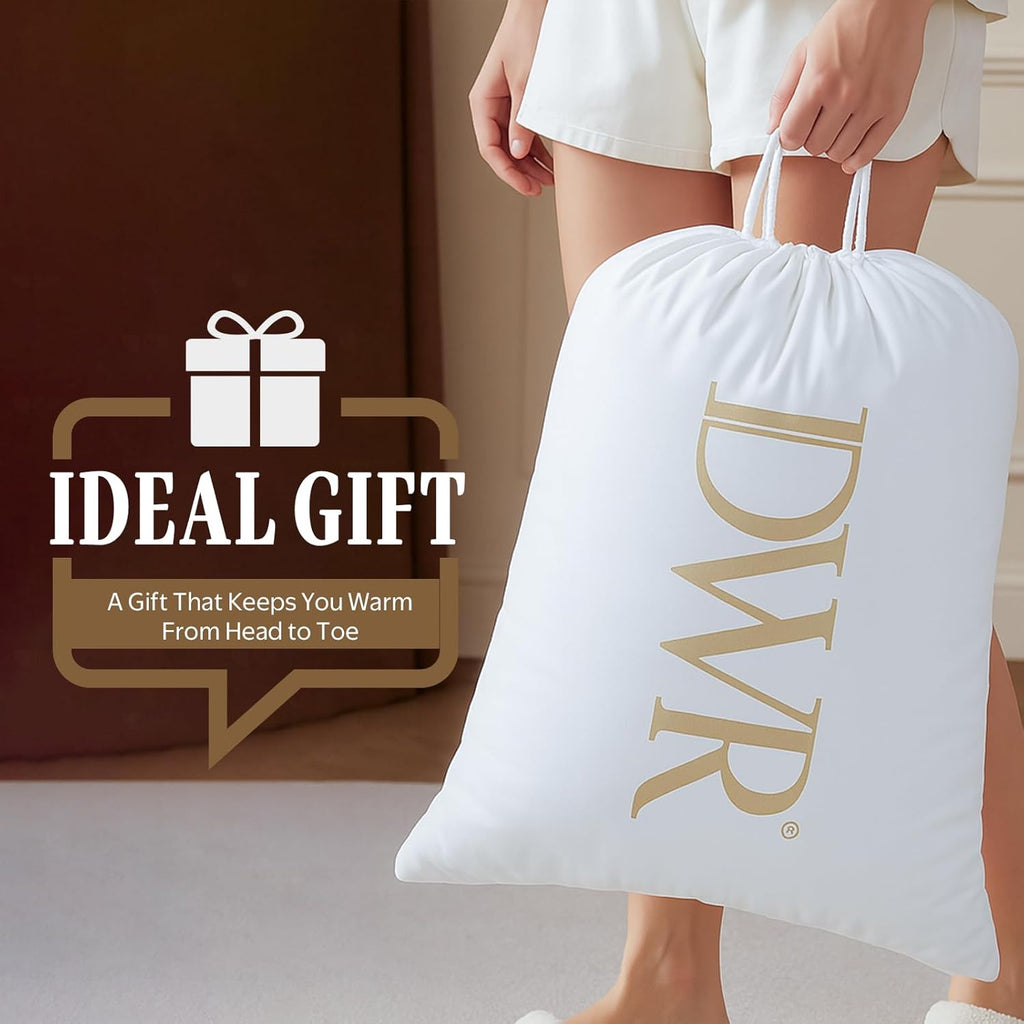 Luxury Feather Down Fiber Comforter, Ultra-Soft Cotton-Blend Fabric
