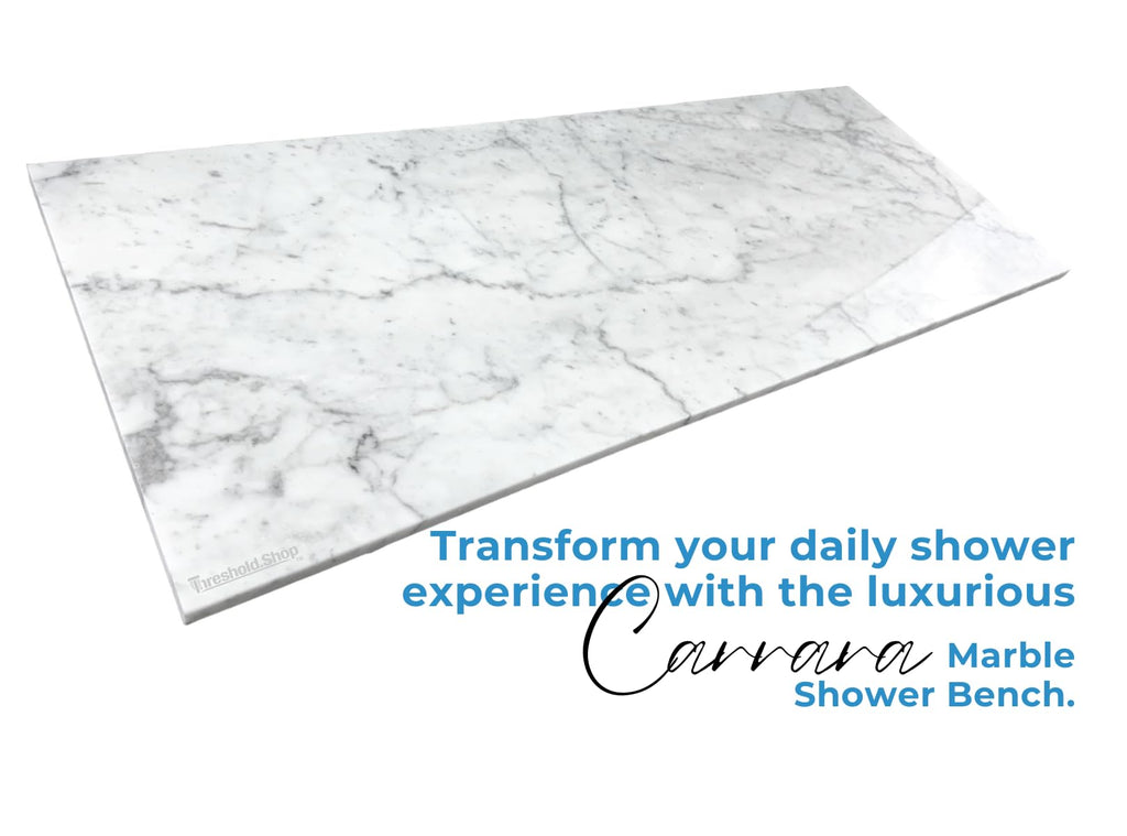 Custom Size | White Carrara Marble Rectangle Shower Bench | Tile Shower Seat for Schluter Kerdi Board, VEVOR, The