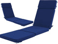 72 x 21 Inch Outdoor Chaise Lounge Cushions Set of 2 - Removable Cover, 4-Section Design, Water-Repellent &