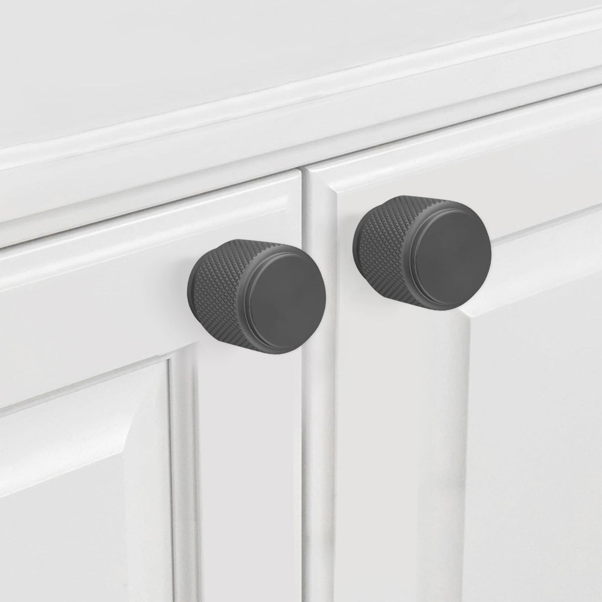 30 Pack Matte Black Cabinet Knobs - Knurled Drawer Handles Hardware, Cabinets, Cupboards