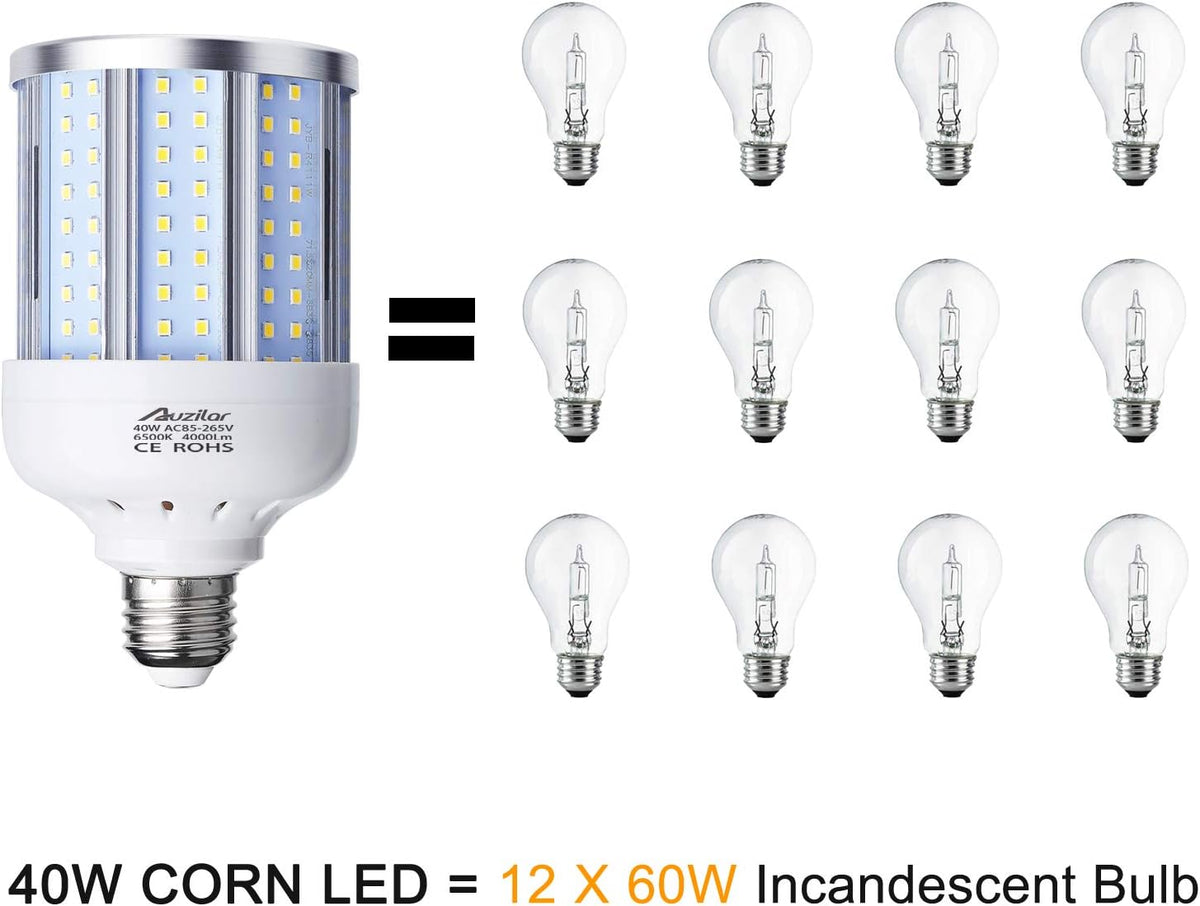 40W LED Corn Light Bulb Corn Lamp (280W Equivalent 6500K) Cool Daylight White Corn LED Bulb E26/E27 Medium Base
