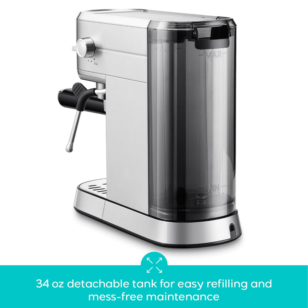 Stainless Steel Espresso Machine with Steam Wand