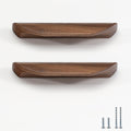 6 pcs Walnut Wood Square Angle 4.41 in Wooden Windbreaker Cabinet Door Handle Wooden Antique Style Long Walnut