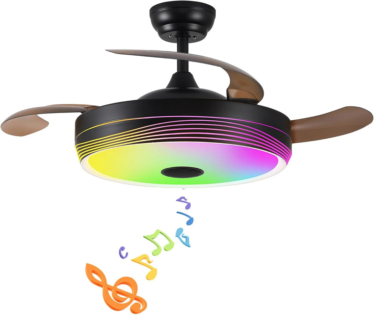 48" Smart Chandelier Retractable Ceiling Fan with Light & Remote