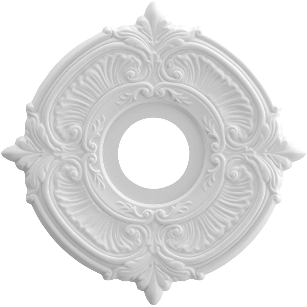 Attica Thermoformed PVC Ceiling Medallion (Fits Canopies up to 5"), 13"OD x 3 1/2"ID x 3/4"P