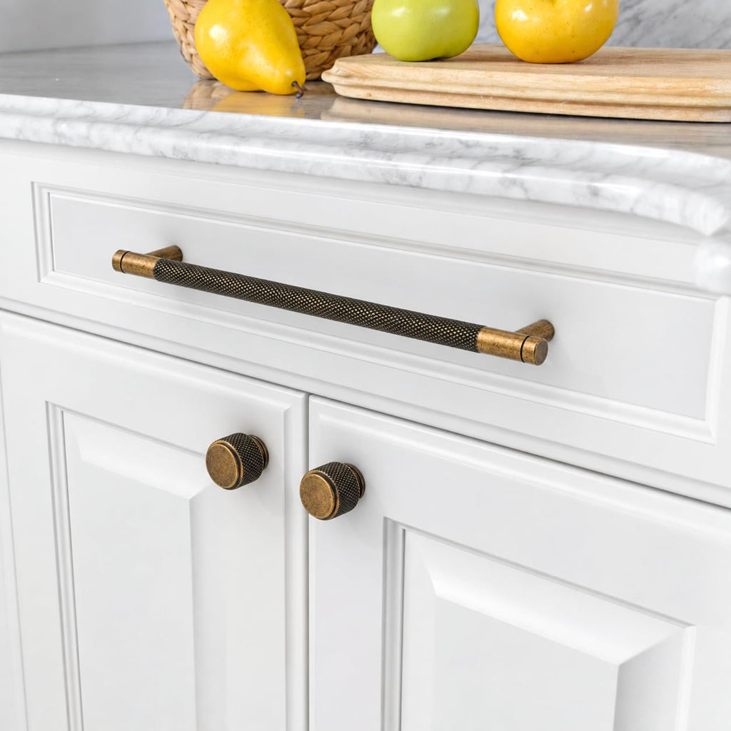 10 Pack 10 Inch(254mm) Brushed Antique Brass Kitchen Cabinet Handles Antique Brass Cabinet Pulls Cabinet Hardware for