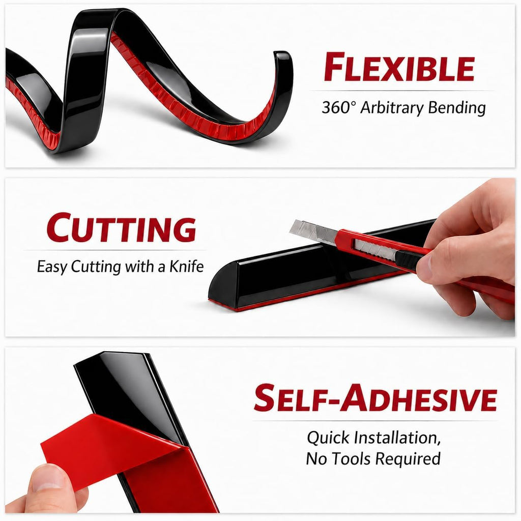 0.25" x 0.25" Mini Quarter Round Molding,10FT Self Adhesive Flexible Trim for Small Gaps, Countertop Wall Seam
