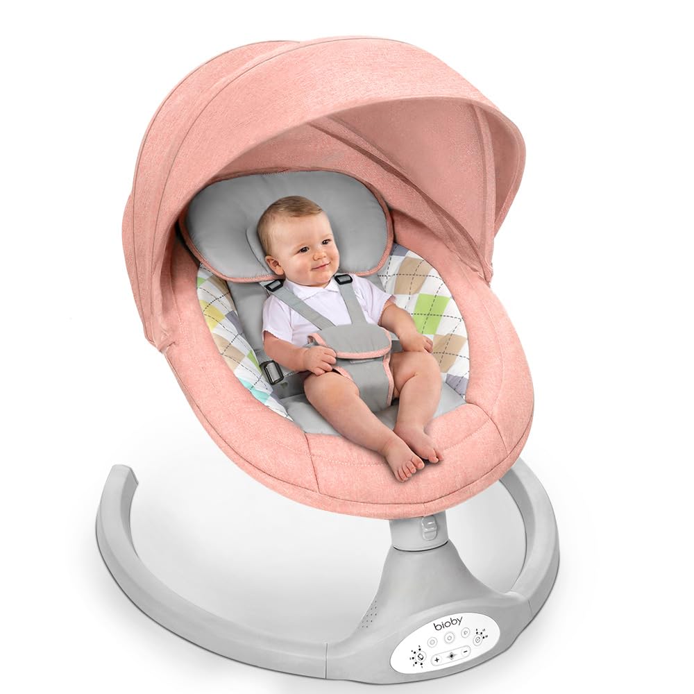 Baby Swing for Infants with 5 Natural Sway Speeds,Pink