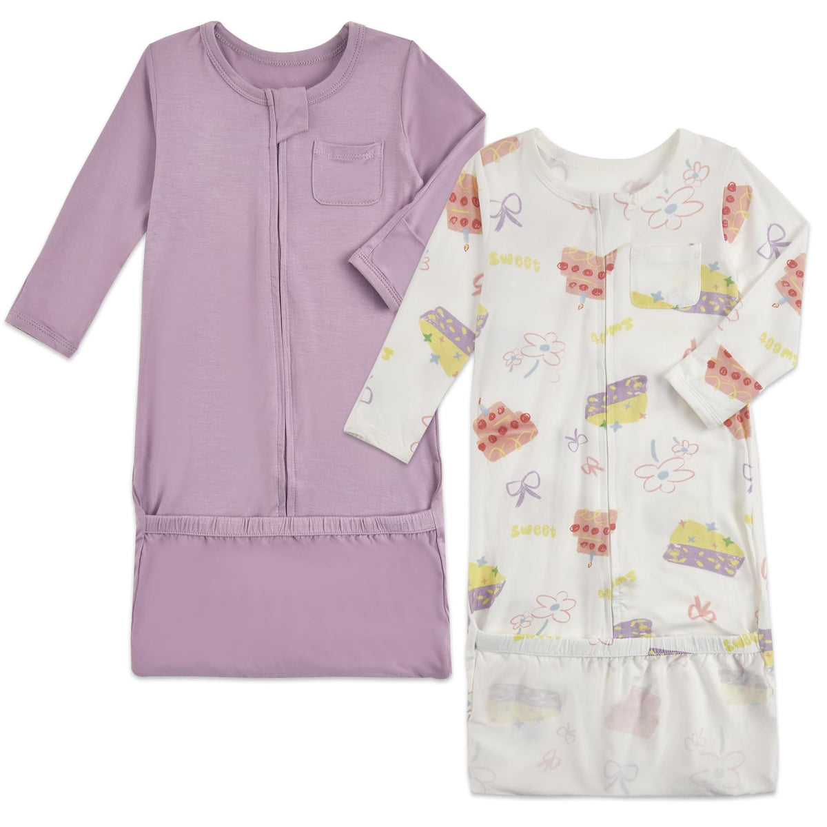 Baby Nightgowns Rayon of Bamboo way Zipper(Purple/Cake, )
