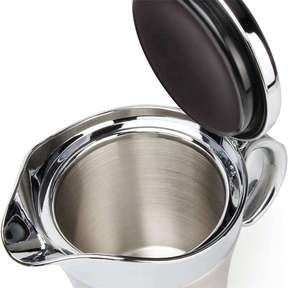 Stainless-Steel Double Insulated Gravy Boat - Sauce Jug with Hinged Lid, Ideal for Gravy or Cream at Thanksgiving