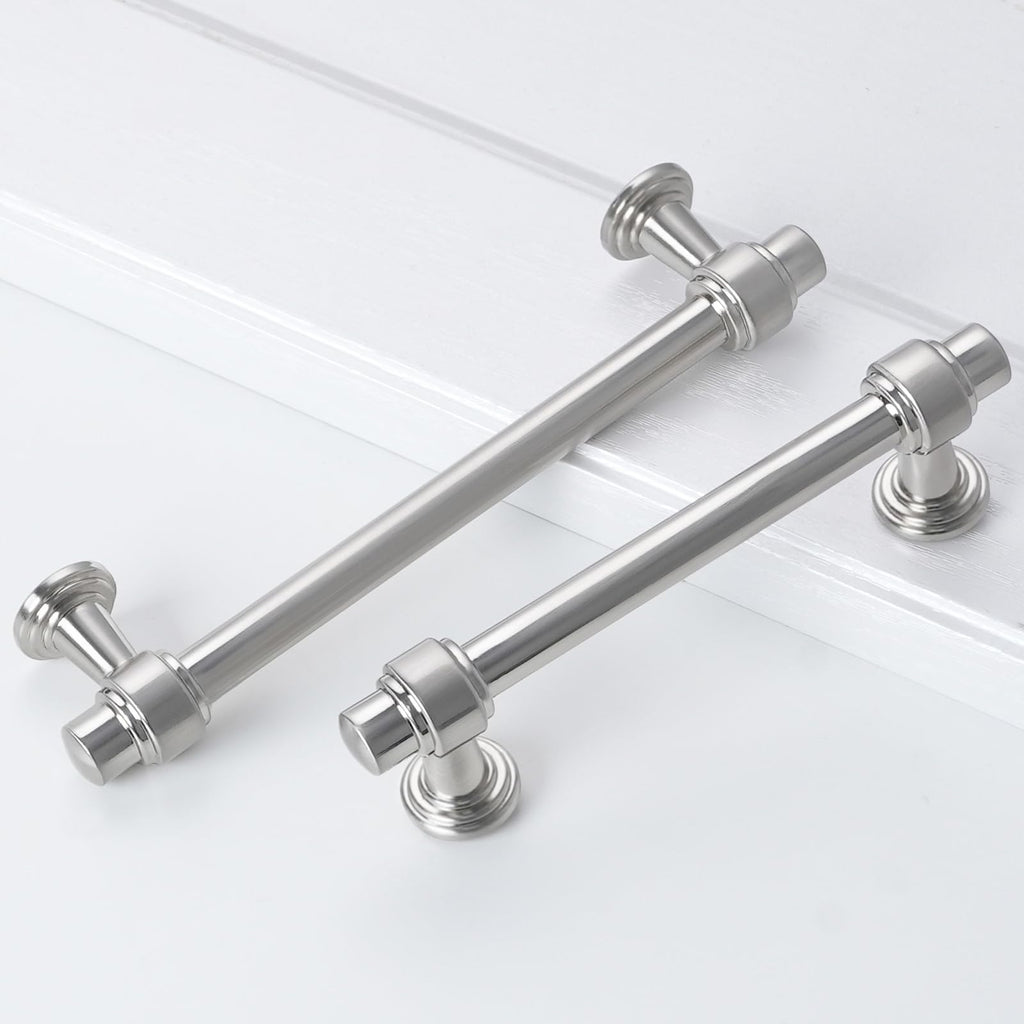 10 Pack 3.75 inch Brushed Satin Nickel Kitchen Cabinet Handles Cabinet Pulls Sliver Drawer Pulls Kitchen Cabinet