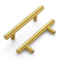 Cabinet Handles, Brushed Brass,5" Length,3" Hole Center,25 Pack