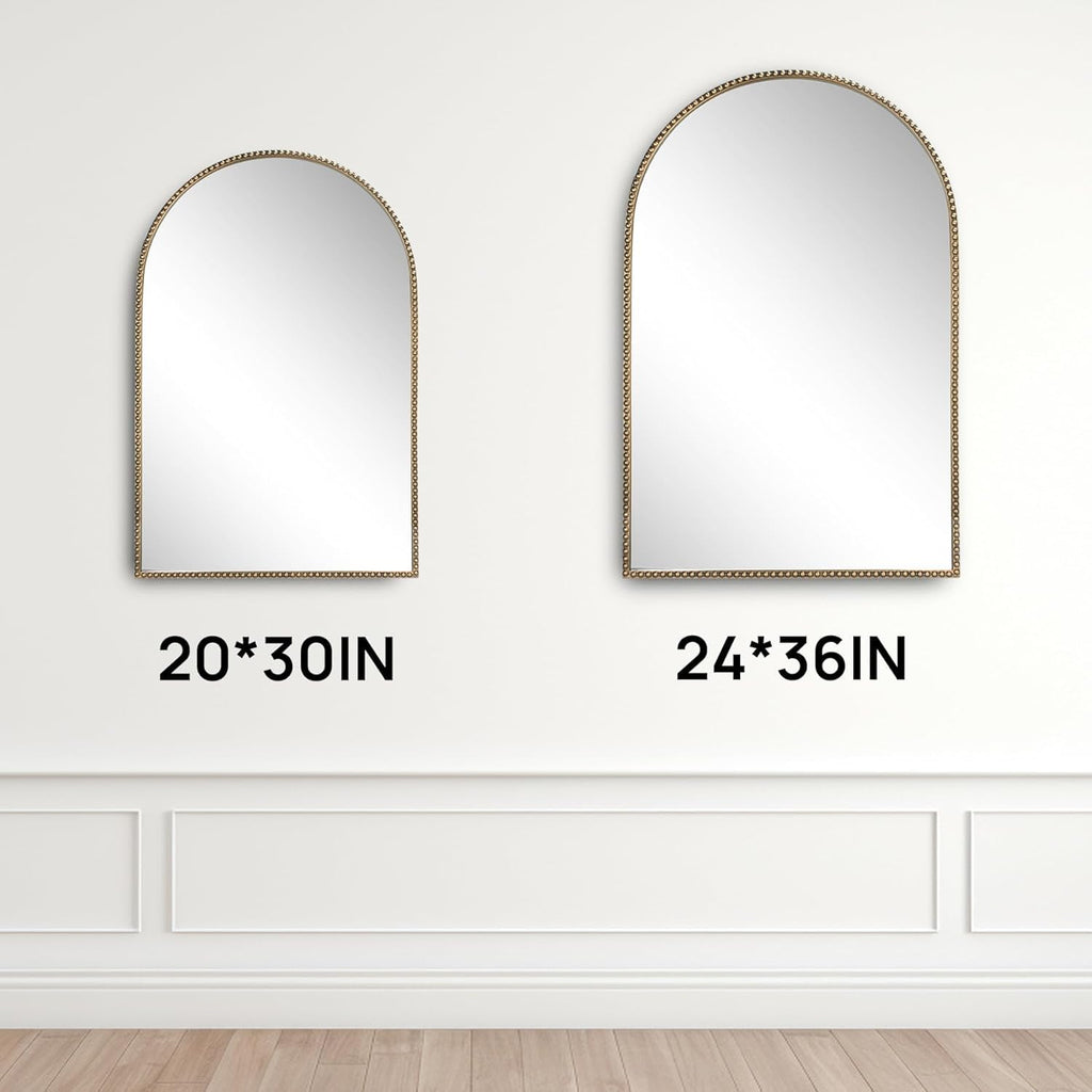 Antique Gold Arched Wall Mirror 24" x 36"