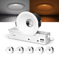 Anti Glare 3 Inch Recessed LED Lights Canless Spotlight, 6-Pack