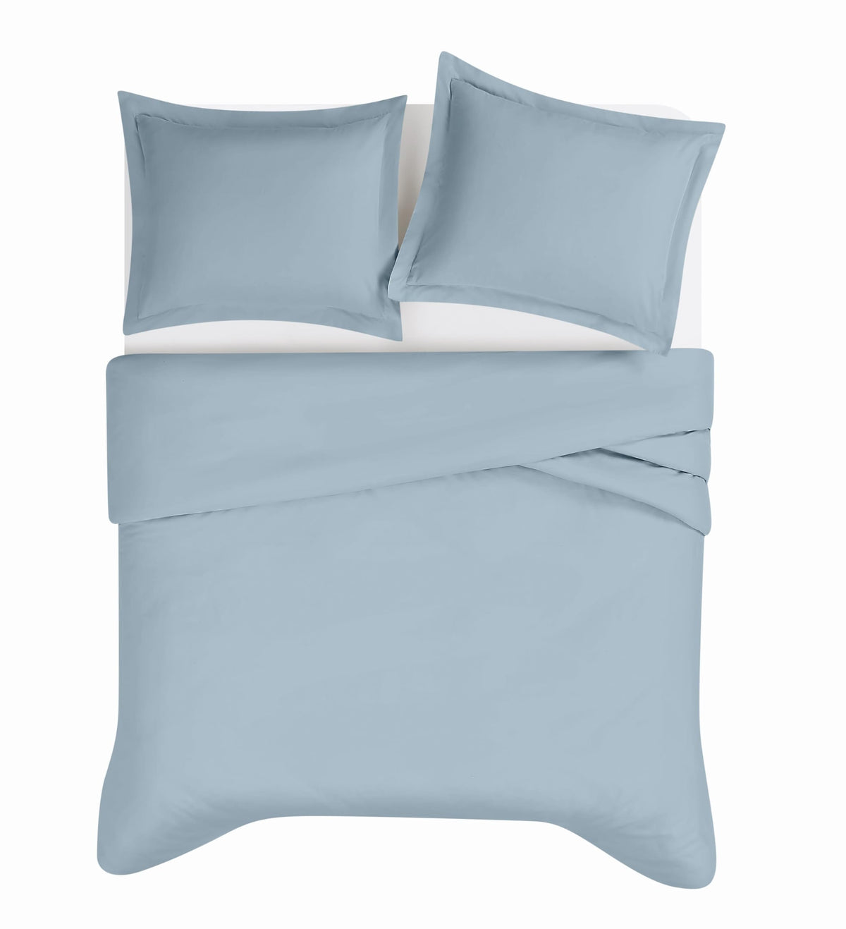 Solid Cotton Percale Sky Blue Twin/Twin XL 2 Piece Duvet Set